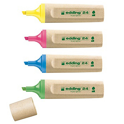 Edding EcoLine 24 Marker 4 Stück(e) Meißel/feine Spitze Blau, Grün, Pink, Gelb