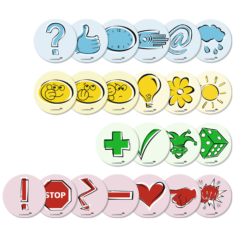 Legamaster Moderationskarte Emoticon 95mm Symbole sortiert 250St