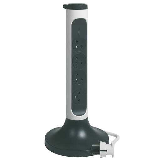 Legrand 049410 Verlängerungskabel 2 m 4 AC-Ausgänge Drinnen Grau, Weiß