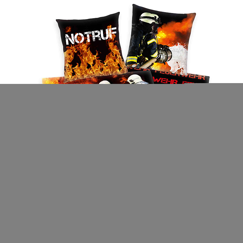 HERDING Young Collection Bettwäsche-Set 'Feuerwehr' - 80-x-80-cm-135-x-200-cm