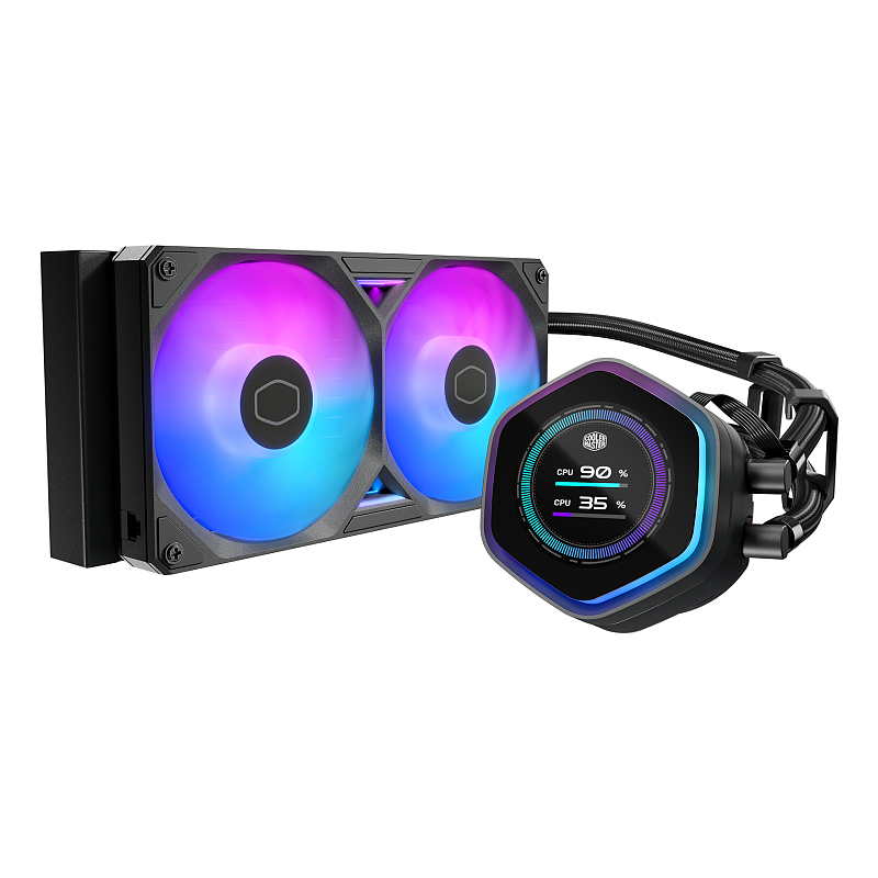 Cooler Master MasterLiquid Atmos II 240 LCD Black Prozessor Flüssigkeitskühlung 12 cm Schwarz 1 Stück(e)
