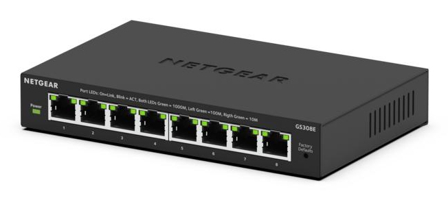 NETGEAR GS308E Managed L2/L3 Gigabit Ethernet (10/100/1000) Schwarz