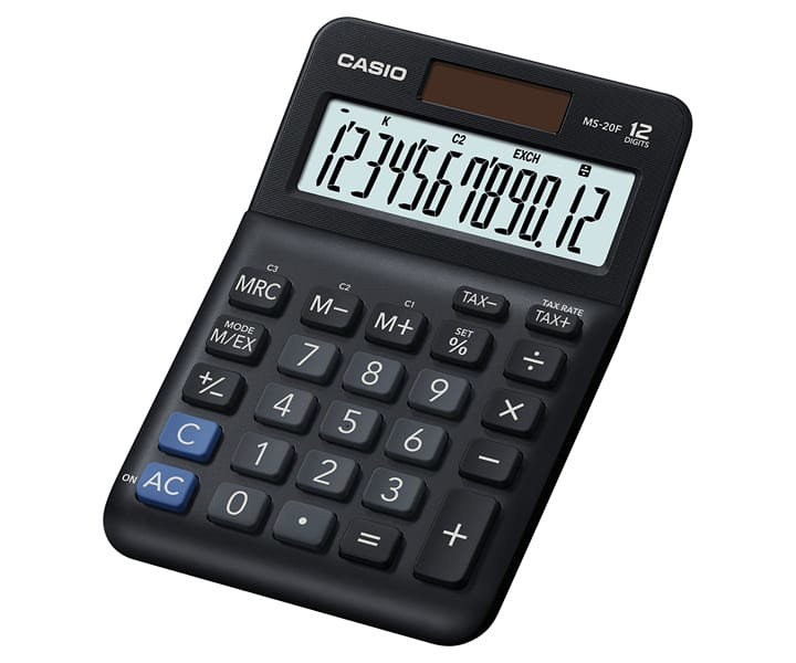 Casio MS-20F Taschenrechner Desktop Einfacher Taschenrechner Schwarz