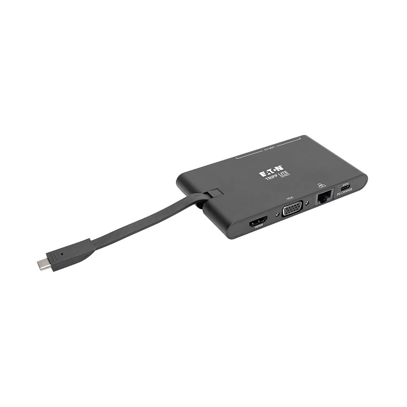 Tripp Lite U442-DOCK3-B USB-C Dock – 4K HDMI, VGA, USB 3.x (5 Gbps), USB-A/C-Nabe, Gigabit Ethernet, Speicherkartensteckplätze, 100 W PD-Aufladung