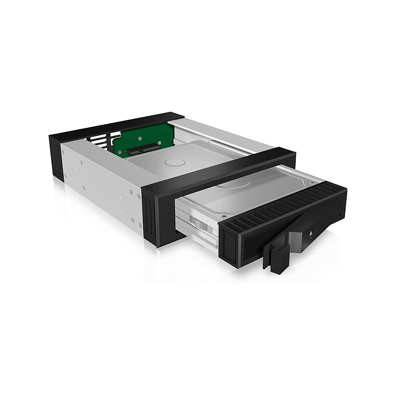 ICY BOX IB-129SSK-B Wechselrahmen, 1x 3,5"/2,5" SATA/SAS HDD zu 1xSATA Host, unterstützt SATA III 6Gbit/s