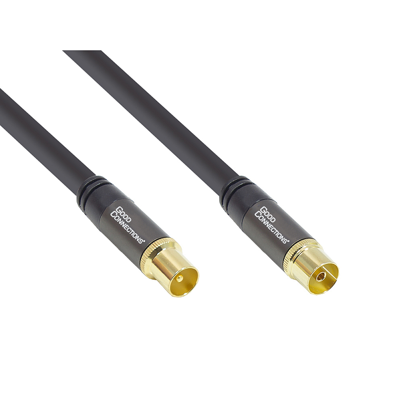 Alcasa GC-M2056 Koaxialkabel RG-6/U 7,5 m IEC/Koax Schwarz