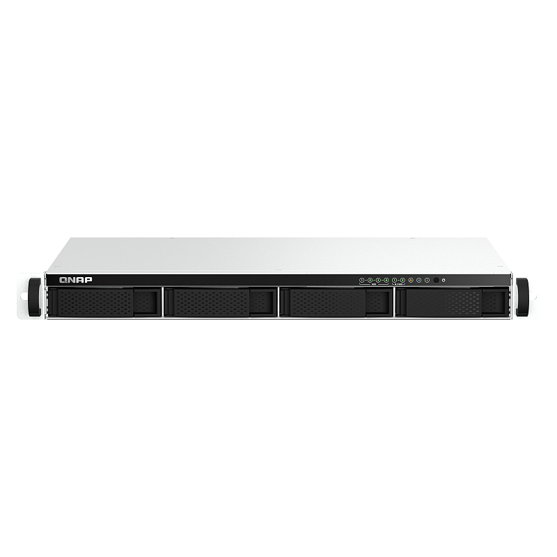 QNAP TS-464eU NAS Rack (1U) Intel® Celeron® N5095 8 GB DDR4 0 TB QNAP Turbo System Aluminium, Schwarz