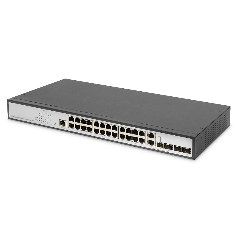 Digitus 24-Port Gigabit Switch, 19 Zoll, Managed, 2 Uplinks