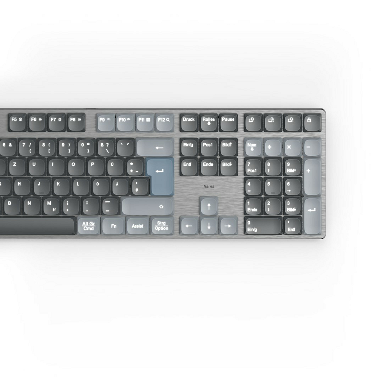 Hama WK-800 Tastatur Heimbüro Bluetooth QWERTZ Deutsch Anthrazit, Schwarz, Blau