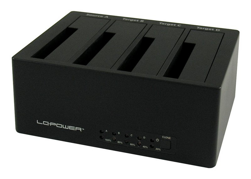 LC-Power LC-DOCK-U3-4B Speicherlaufwerk-Docking-Station USB 3.2 Gen 1 (3.1 Gen 1) Type-A Schwarz