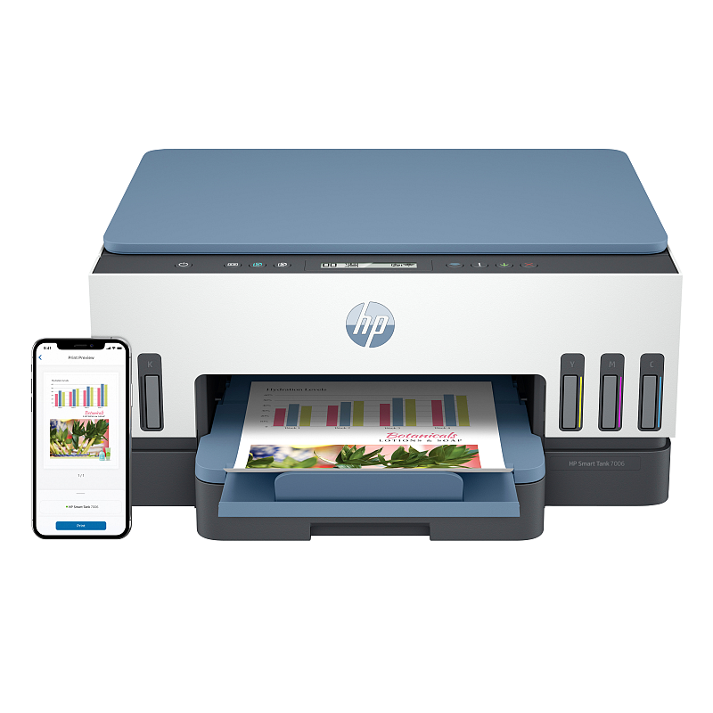 HP Smart Tank 7006 Wireless All-in-One Farbe Drucker, Beidseitiger Druck; Kopierer, Scanner