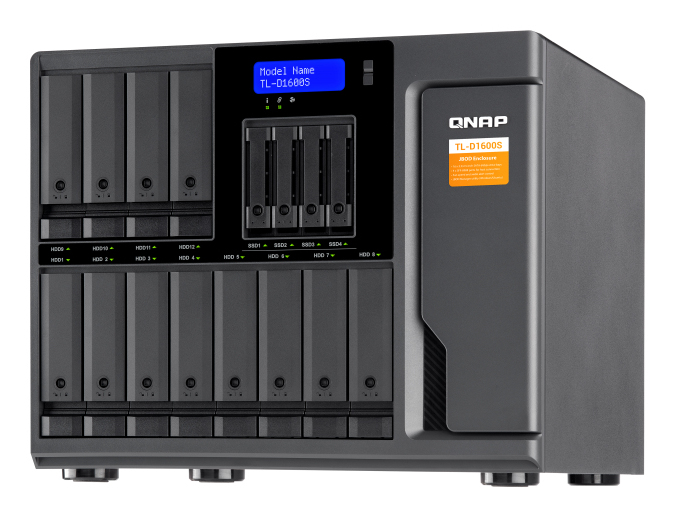 QNAP TL-D1600S Speicherlaufwerksgehäuse HDD / SSD-Gehäuse Schwarz, Grau 2.5/3.5"