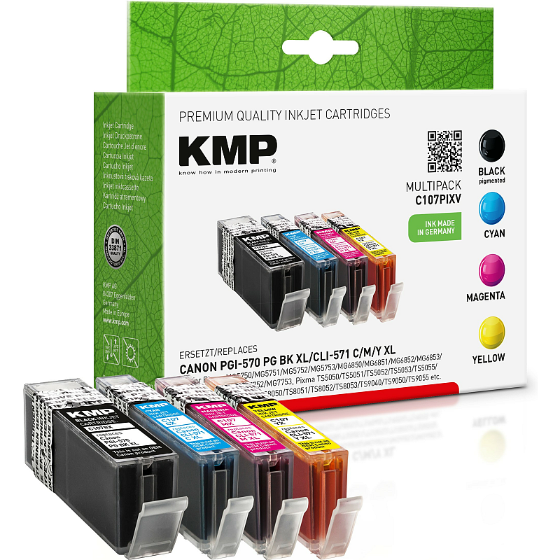 KMP C107PIXV Druckerpatrone Schwarz, Cyan, Magenta, Gelb