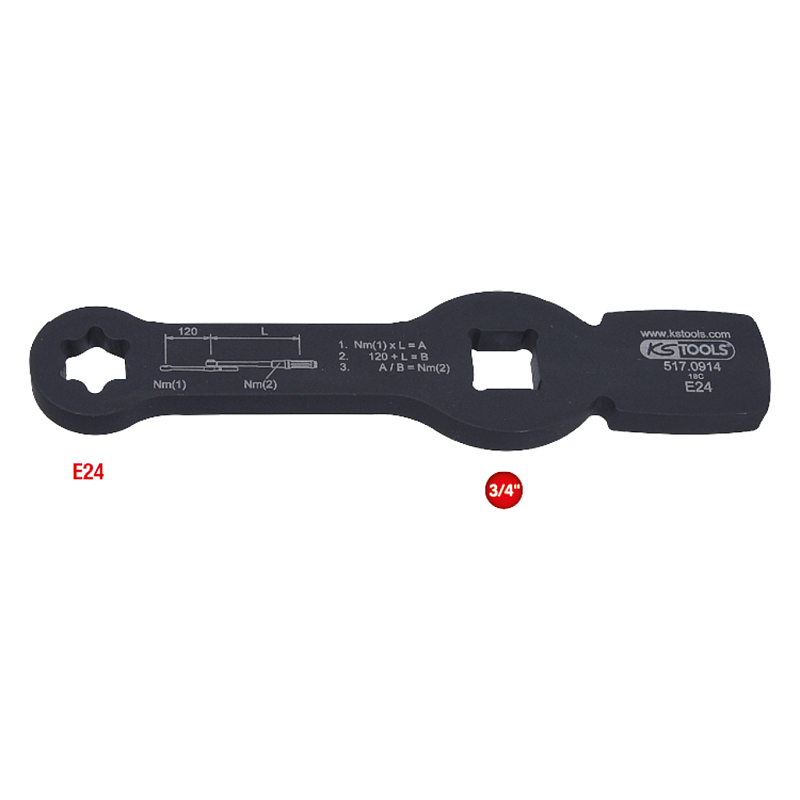 KS Tools 3/4\" Schlag-Torx-E-Schlüssel mit 2 Schlagflächen E24 517.0914 1 Stück(e)