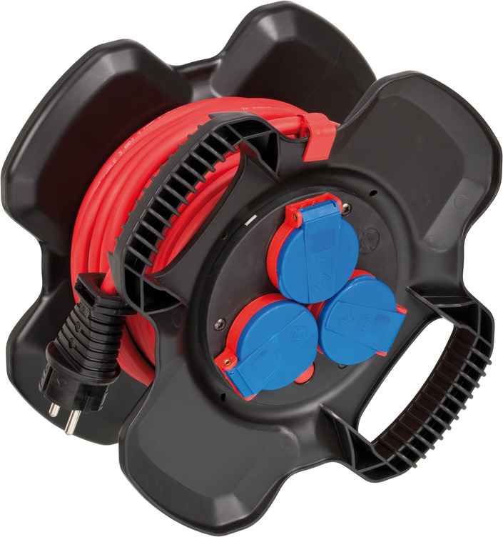 Brennenstuhl 1169717100 Verlängerungskabel 10 m 3 AC-Ausgänge Draußen Schwarz, Rot
