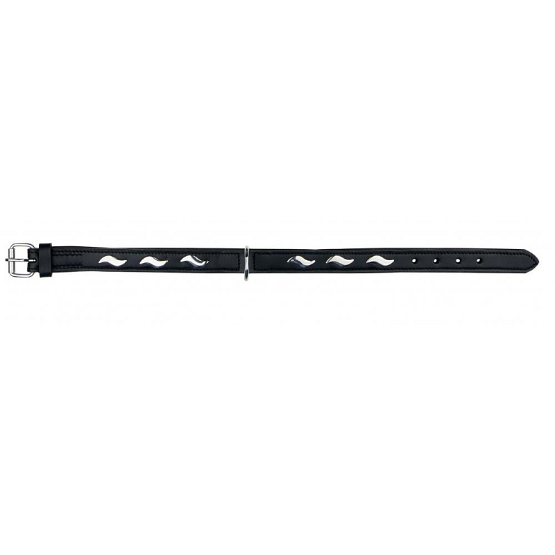 TRIXIE 18601 Hunde- /Katzenhalsband Schwarz Leder S-M Hund Standardkragen