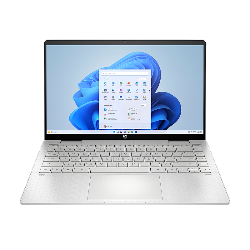 HP Pavilion x360 14-ek2055ng Intel Core 5 120U Hybrid (2-in-1) 35,6 cm (14") Touchscreen Full HD 16 GB DDR4-SDRAM 512 GB SSD Wi-Fi 6 (802.11ax) Windows 11 Home Silber