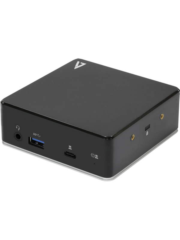V7 Universal USB-C Docking Station mit 2x HDMI, 3,5 mm Audio Combo Ein-/Ausgang, Gigabit Ethernet, 3x USB 3.1 und 85 W Stromversorgung