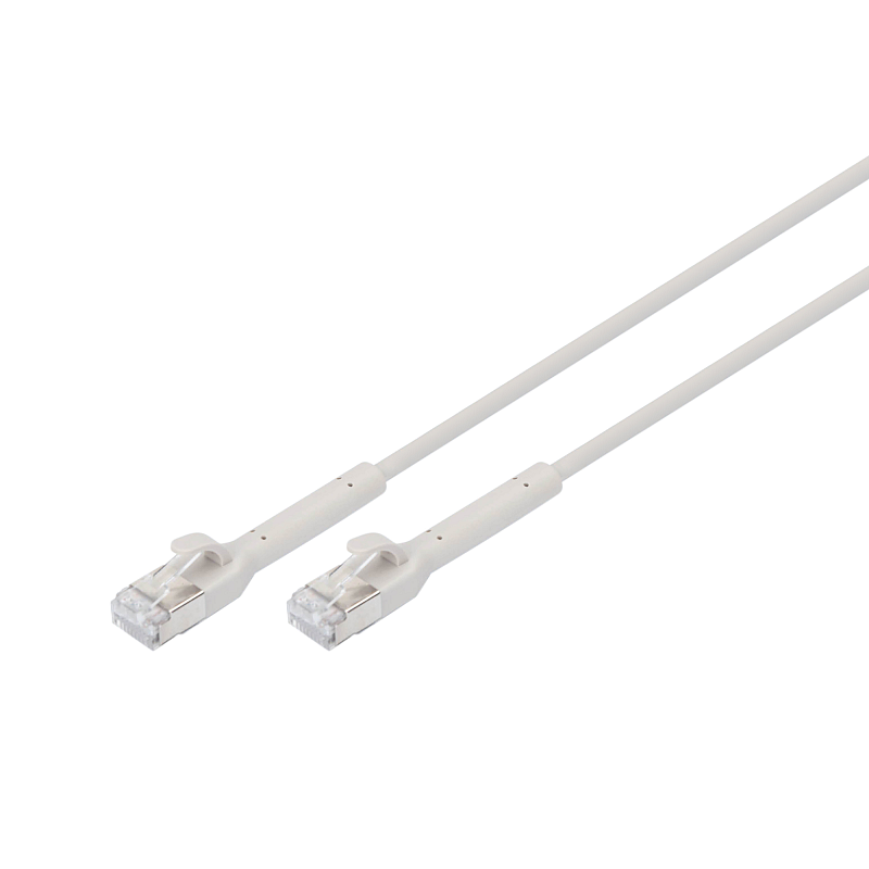 Digitus CAT 6A F-FTP abwinkelbares Patchkabel, Kupfer, 0,5 m, grau