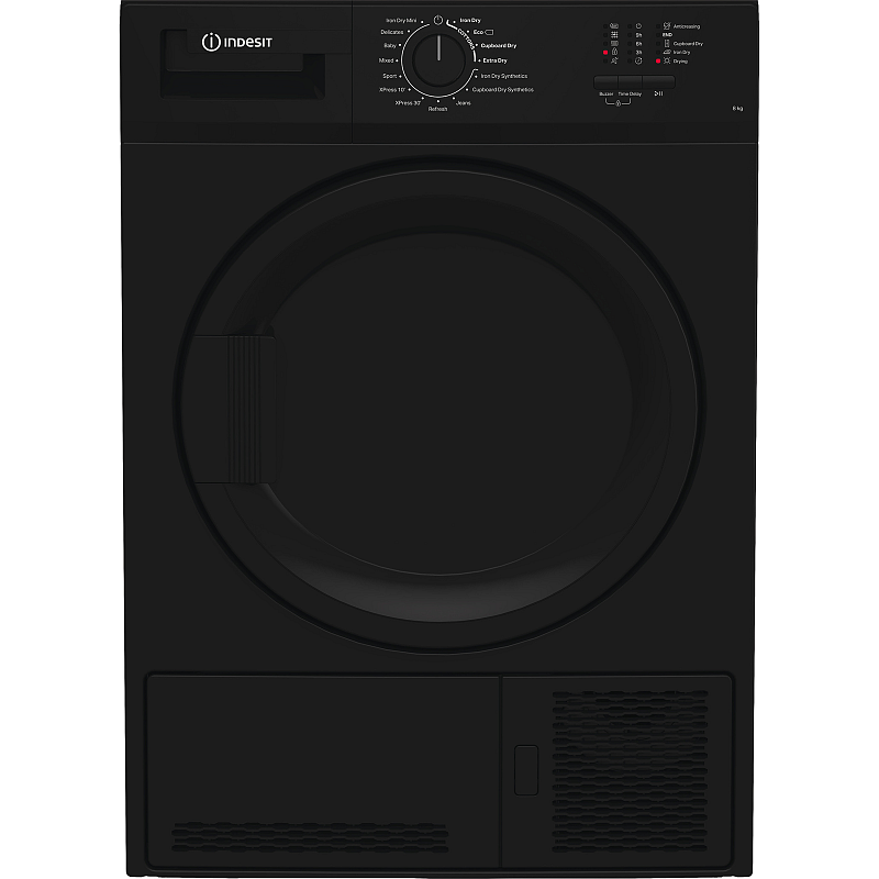Indesit C YD C82 BBGL UK Wäschetrockner Freistehend Frontlader 8 kg Schwarz