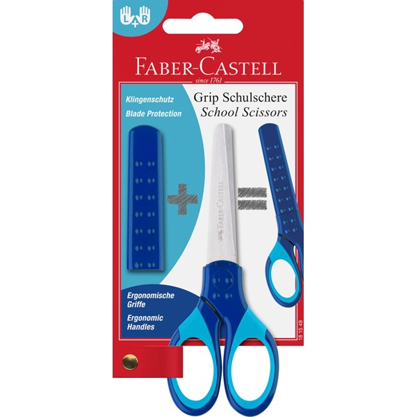 Faber-Castell 181549 Büro- & Bastelschere Kunst-& Handwerksscheren, Universal Gerader Schnitt Blau