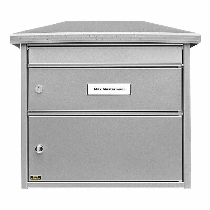BURG-WÄCHTER 19730 Briefkasten Silber Pfostenmontierter Briefkasten Galvanisiertes Stahl