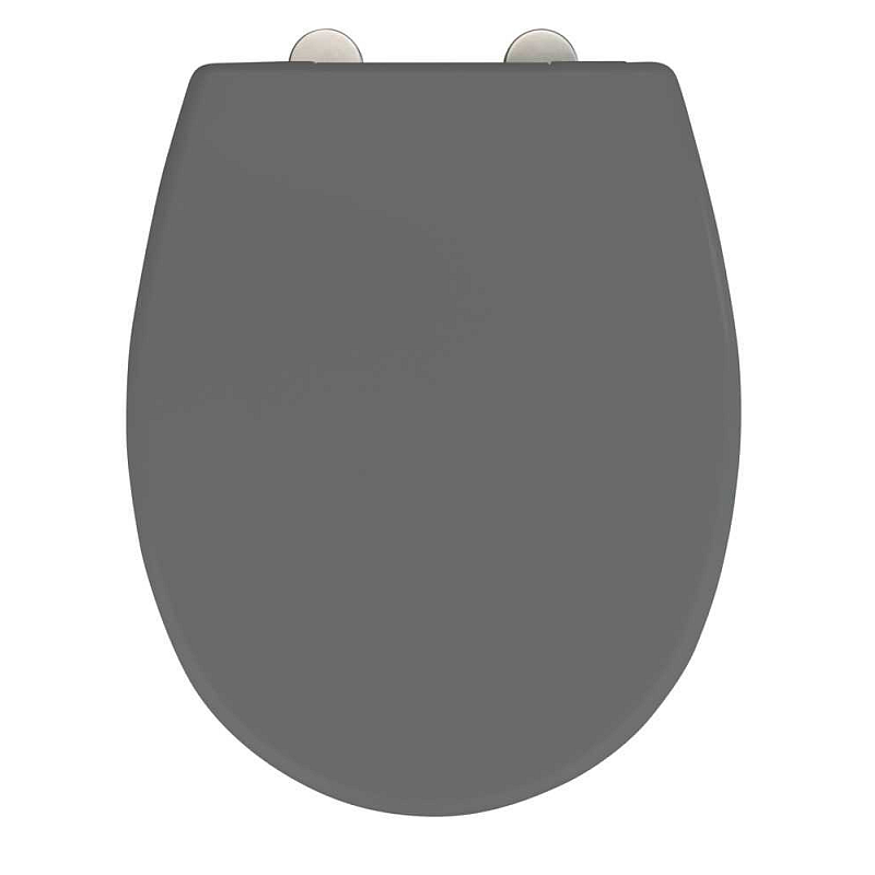 WENKO 24572100 Toilettensitz Harter Toilettensitz Duroplast Grau
