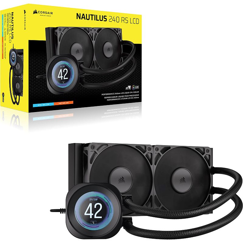 Corsair Nautilus 240 RS LCD Prozessor All-in-One-Flüssigkeitskühler 12 cm Schwarz 1 Stück(e)