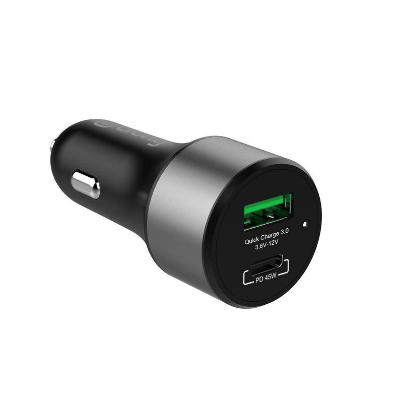 Crong CRG-PWRC-USBC63-BLK Ladegerät für Mobilgeräte Smartphone, Smartwatch Schwarz Zigarettenanzünder Schnellladung Auto