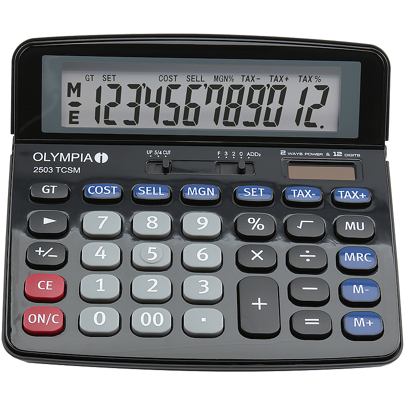 Olympia 2502 Taschenrechner Desktop Einfacher Taschenrechner Schwarz, Blau, Grau
