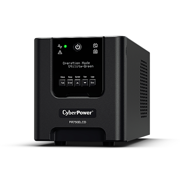 CyberPower PR750ELCDGR Line-Interactive USV 750VA/675W Tower, Reine Sinuswelle, AVR, LCD, Ausgang (4) 2x Schuko 2x IEC, RS232, USB (HID), EPO, Expansion Port für opt. Netzwerkkomunikation