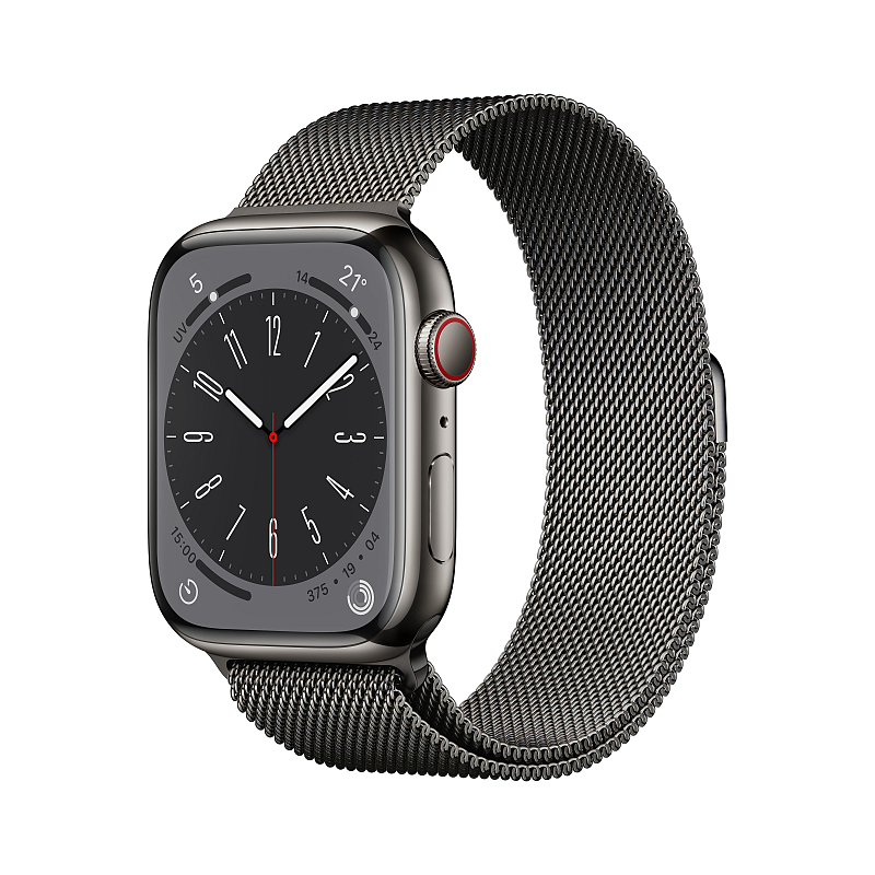 Apple Watch Series 8 OLED 45 mm Digital 396 x 484 Pixel Touchscreen 4G Graphit WLAN GPS