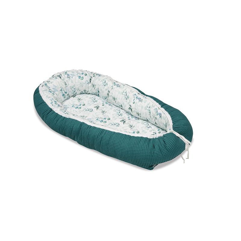 ULLENBOOM C-5595-WM-EP Babybett Babynest Baumwolle Grün, Weiß