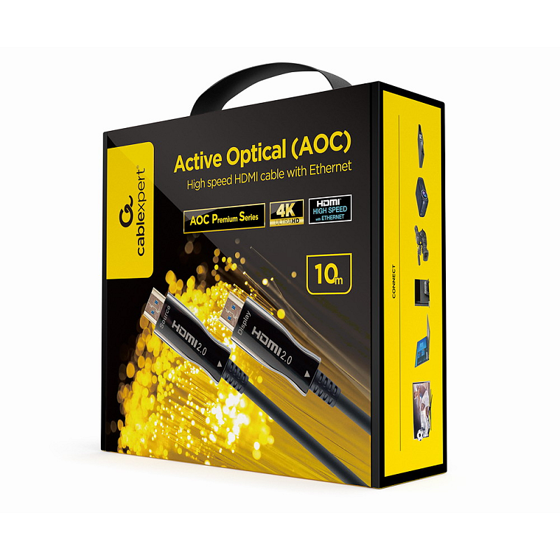 Gembird CCBP-HDMI-AOC-10M-02 HDMI-Kabel HDMI Typ A (Standard) Schwarz