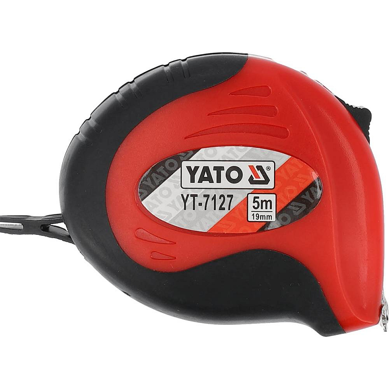 Yato YT-7127 Maßband 5 m Acrylnitril-Butadien-Styrol (ABS), Gummi Schwarz, Rot