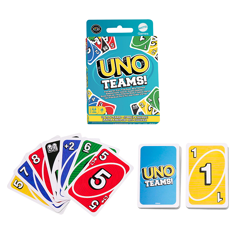 Games UNO Teams Kartenspiel für Kinder, Erwachsene, Familienabend, Partys und Reisen