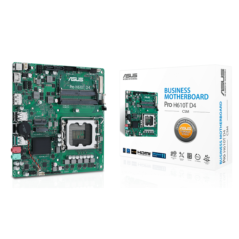 ASUS Pro H610T D4-CSM Intel H610 LGA 1700 Thin Mini ITX