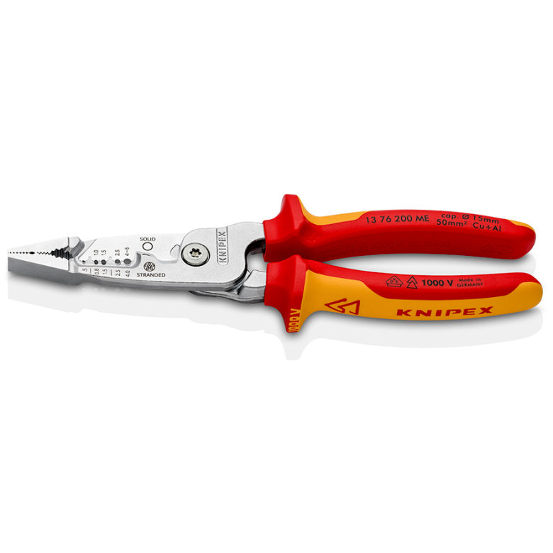 Knipex 13 76 200 ME Abisolierzange Rot, Edelstahl, Gelb