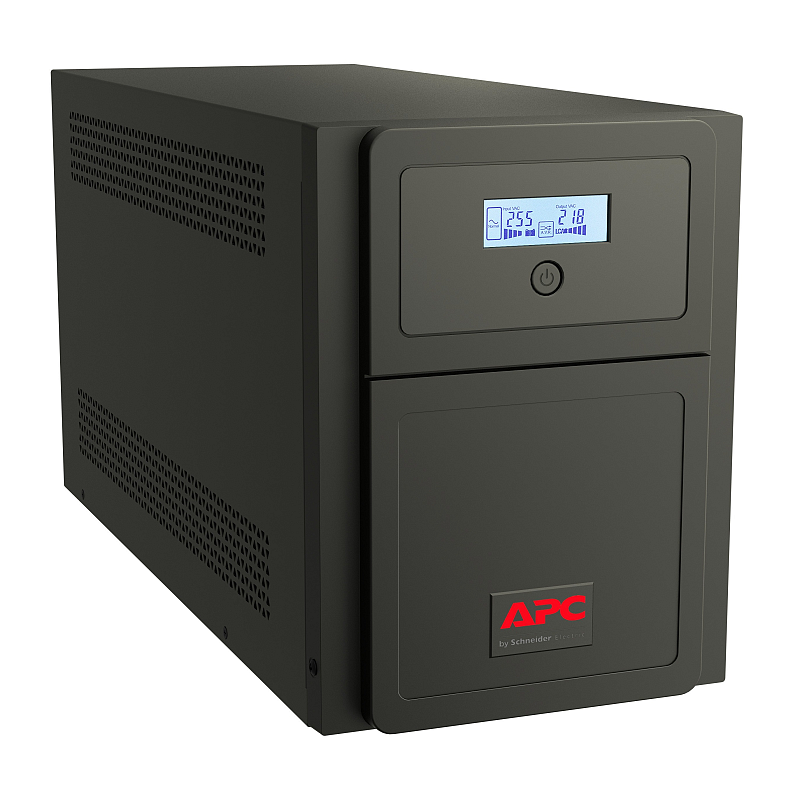 APC Easy UPS 1 Ph Line Interactive, 3kVA, Tower, 230V, 6 IEC C13 Ausgänge, AVR, Potentialfreier Kontakt, LCD, ohne Netzwerk-Managementkarte