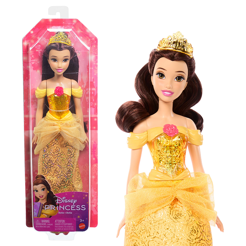 Disney Princess Disney Prinzessin-Spielzeug, Belle-Modepuppe mit Accessoires