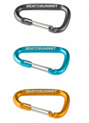 Sea To Summit AABINER3 Karabinerhaken zum Klettern Verschlusskarabiner D-förmig Aluminium, Edelstahl Blau, Grau, Orange 3 Stück(e)
