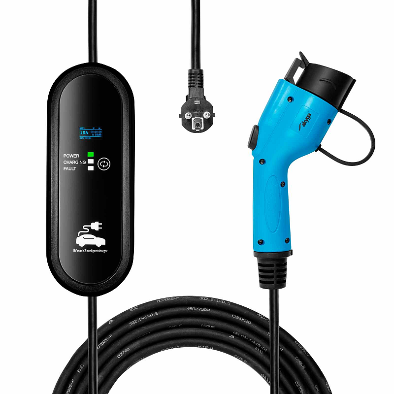 Akyga AK-EC-18 Ladekabel für Elektrofahrzeuge Schwarz Typ 1 Schuko 1 5 m