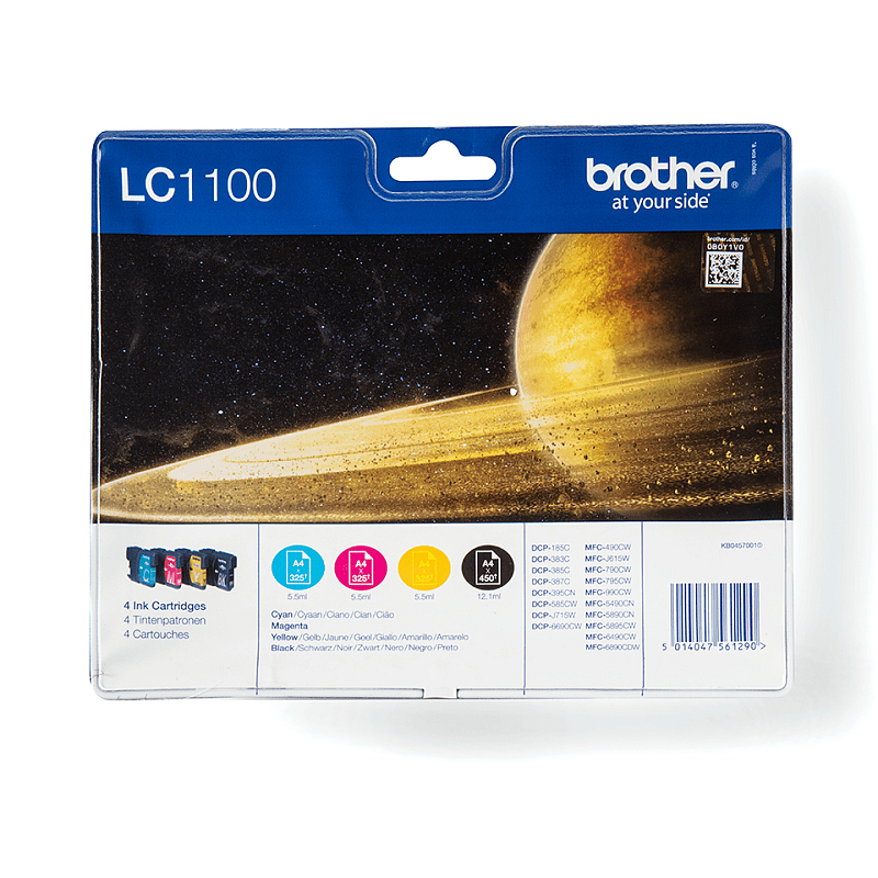Brother LC1100VALBP Druckerpatrone 4 Stück(e) Original Schwarz, Cyan, Magenta, Gelb