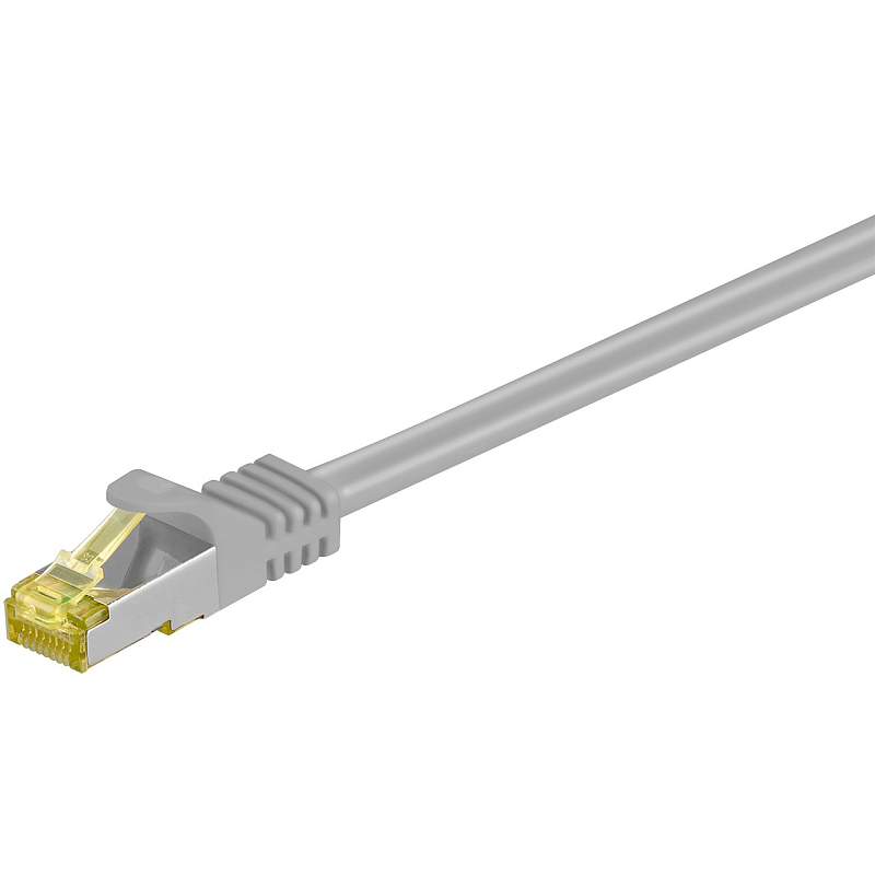 Goobay RJ45 Patchkabel CAT 6A S/FTP (PiMF), 500 MHz mit CAT 7 Rohkabel, Grau, 15m