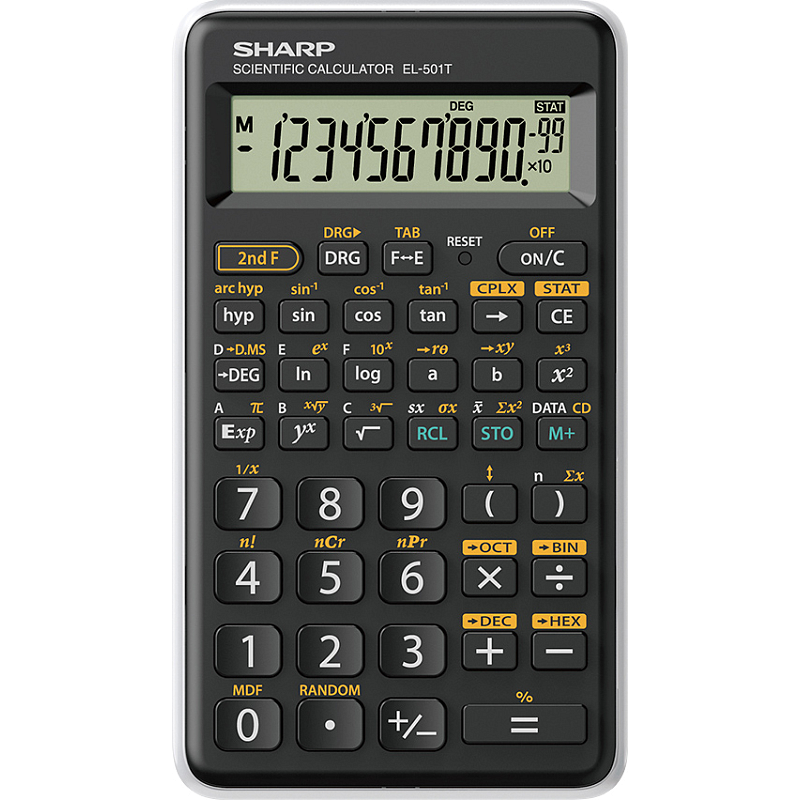 Sharp EL-501T Taschenrechner Tasche Wissenschaftlicher Taschenrechner Schwarz, Weiß