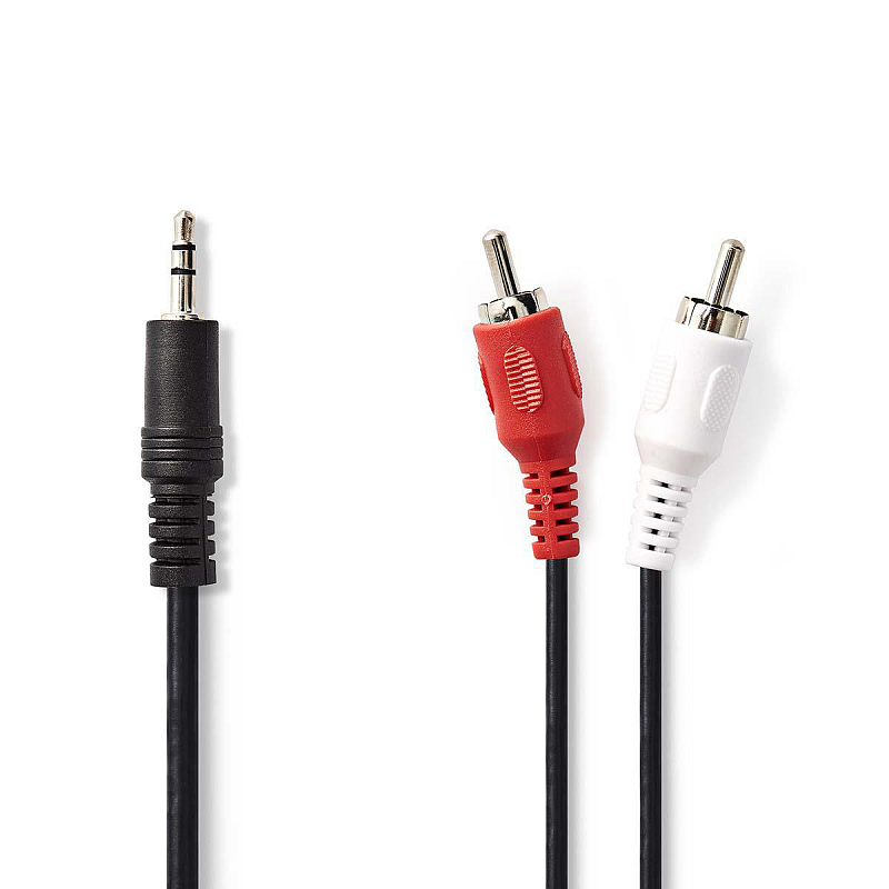 Nedis CAGB22200BK15 Audio-Kabel 1,5 m 3.5mm 2 x RCA Schwarz