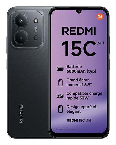 Xiaomi Redmi 15C 5G 17,5 cm (6.9") Hybride Dual-SIM USB Typ-C 4 GB 256 GB 6000 mAh Schwarz