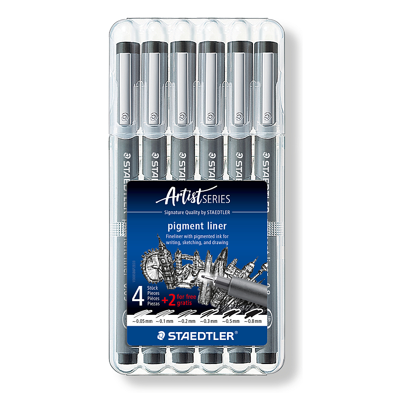 Staedtler 308 SB6P Fineliner Schwarz 6 Stück(e)