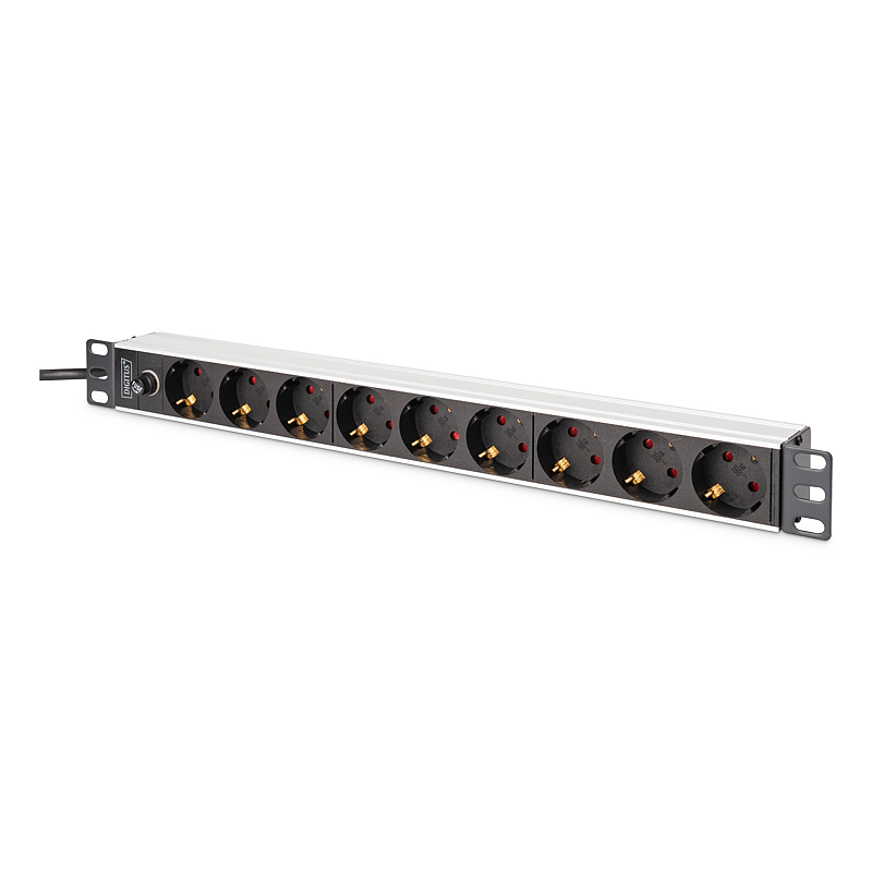 Digitus DN-95437 Stromverteilereinheit (PDU) 9 AC-Ausgänge 1U Schwarz, Silber
