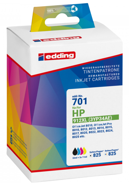 Edding EDD-701 Druckerpatrone 4 Stück(e) Kompatibel Schwarz, Cyan, Magenta, Gelb